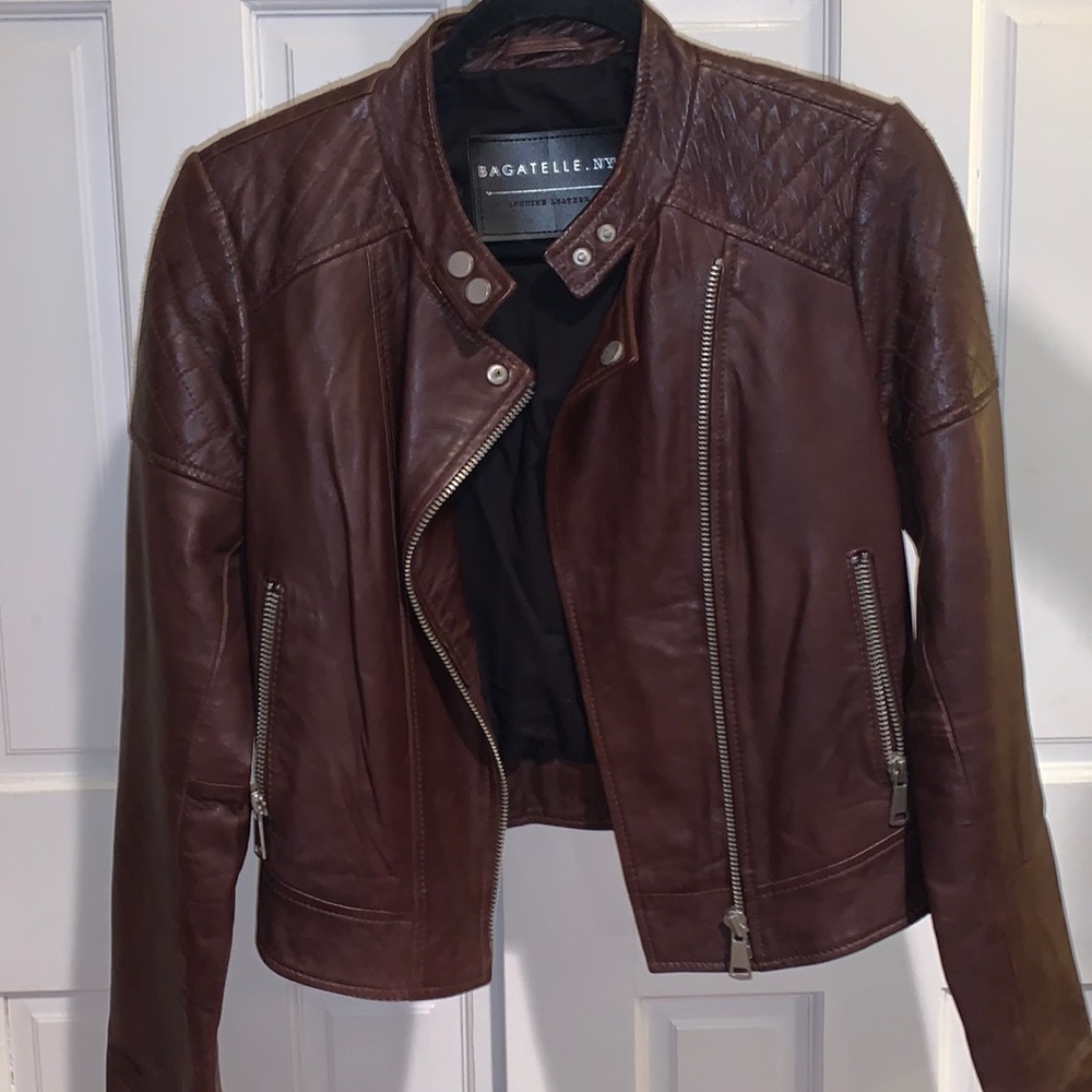 Genuine leather jacket in brown